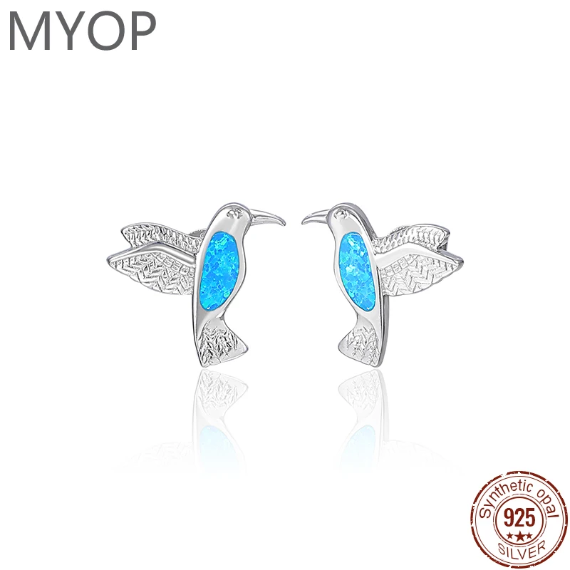 Ювелирные изделия MYOP серьги из стерлингового серебра 925 пробы с опалом для