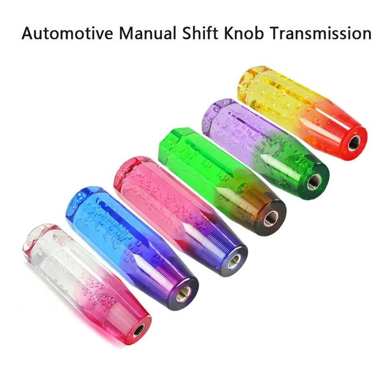 

Ручка переключения передач автомобильная, рычаг переключения передач с прозрачными пузырьками, фиолетового и синего цветов