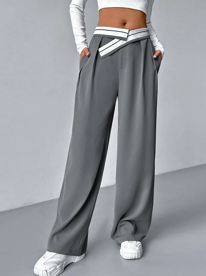 Женские повседневные брюки DGLUKE 2024 свободные женские длинные с высокой талией и