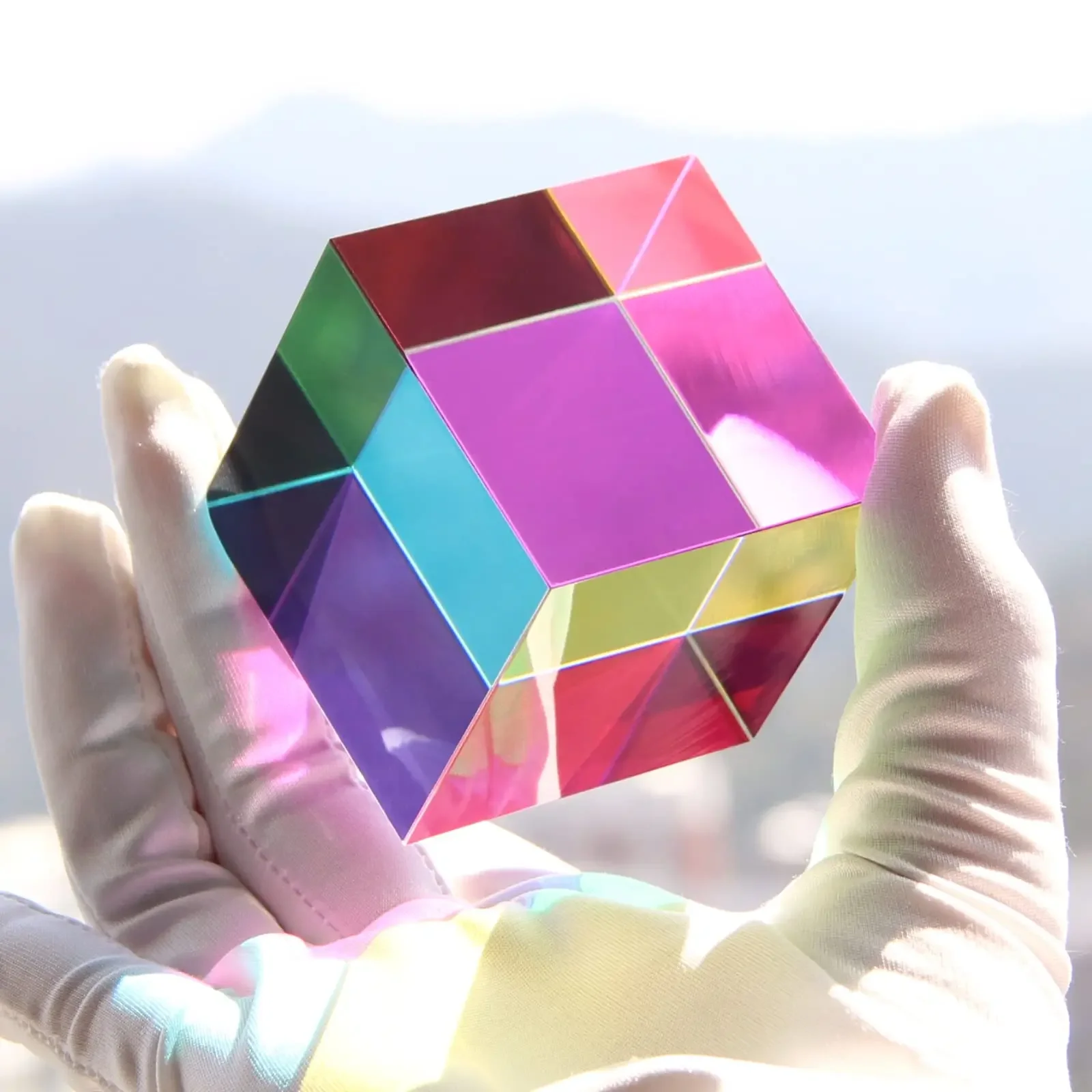 1 шт. Science Magic Prism Cube 30 40 50 60 мм Hexahedral Crystal Cmy 3D Цветной куб-призма для фотографии