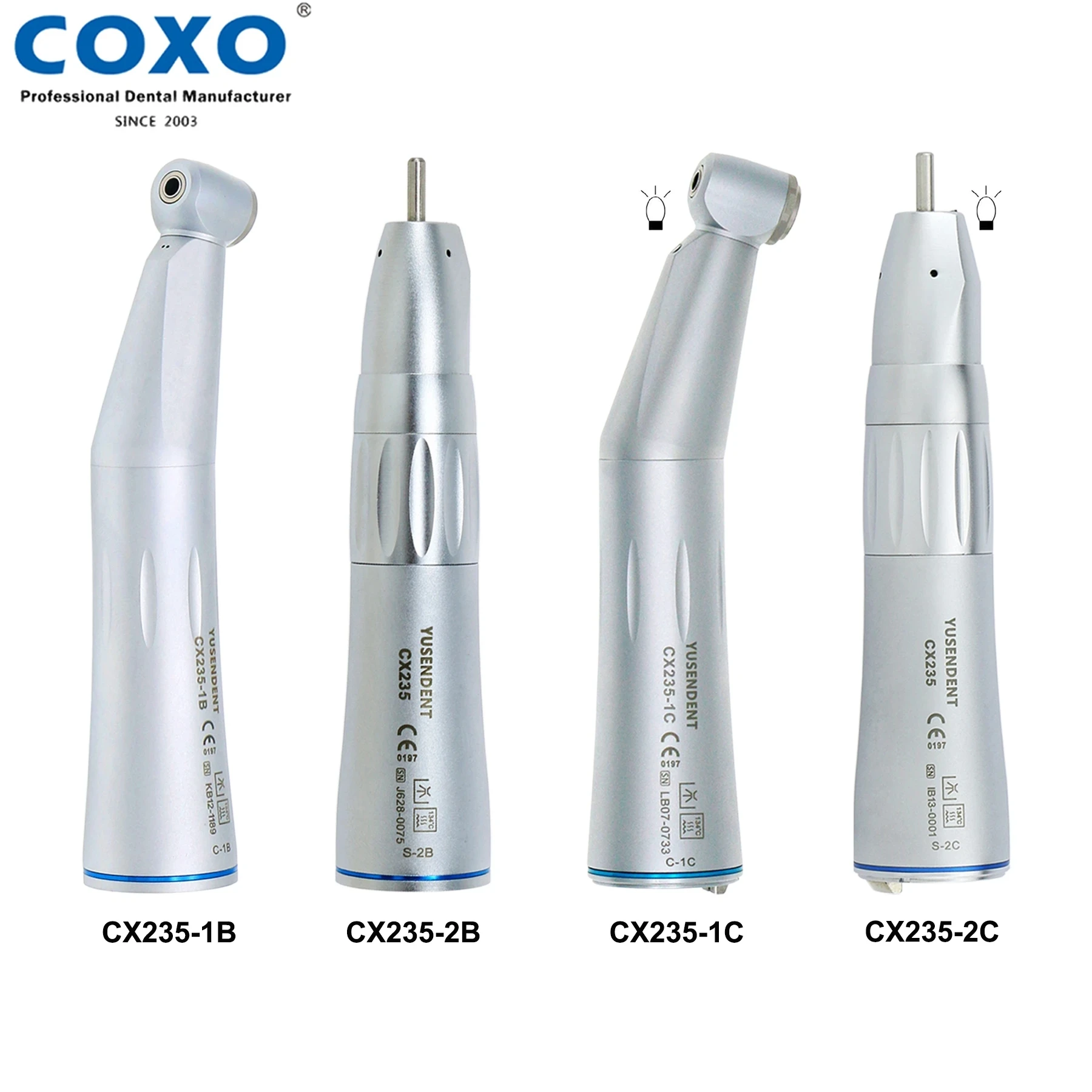 

COXO YUSENDENT Dental Low Speed Fiber Optic Handpiece Contra Angle Straight Handpiece Internal Water Spray E Type Fit NSK KAVO