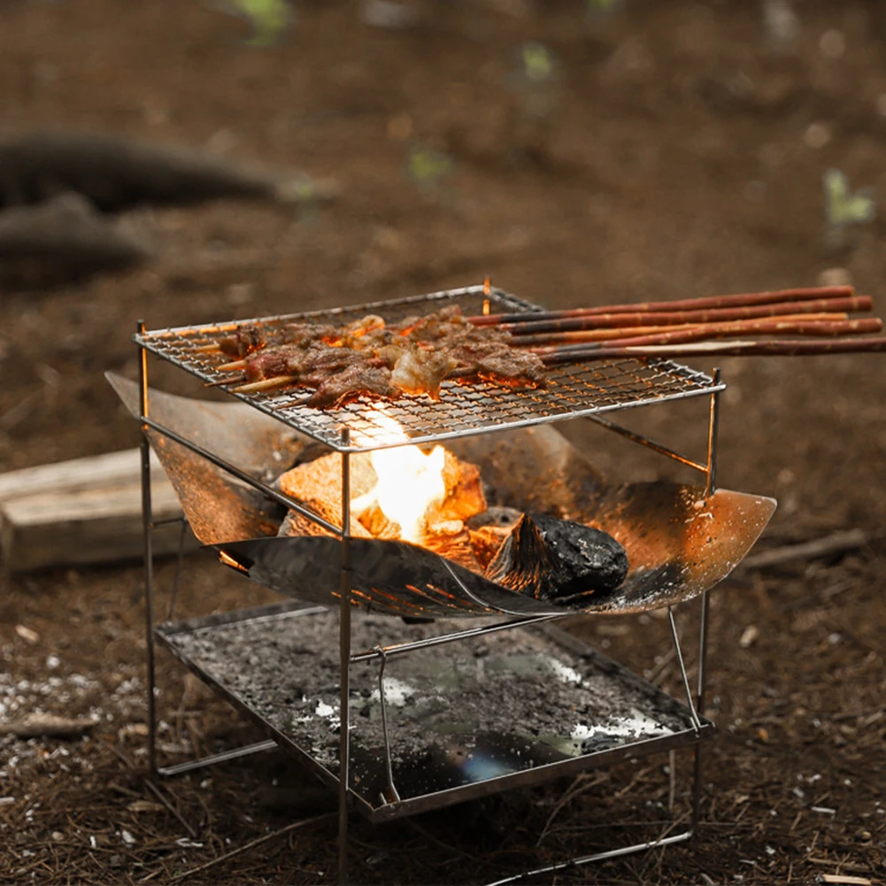 Кемпинговый гриль-барбекю портативный кемпинговый пожарный гриль складная