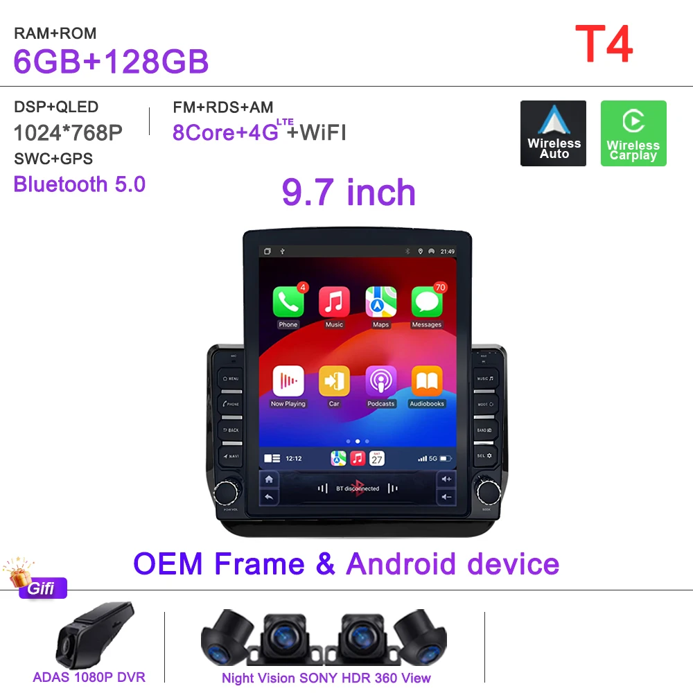 

9,7-дюймовый Android 15 для Hyundai H1 2 Grand Starex TQ 2017-2022 Автомобильный мультимедийный видеоплеер Навигация GPS Экран головного устройства