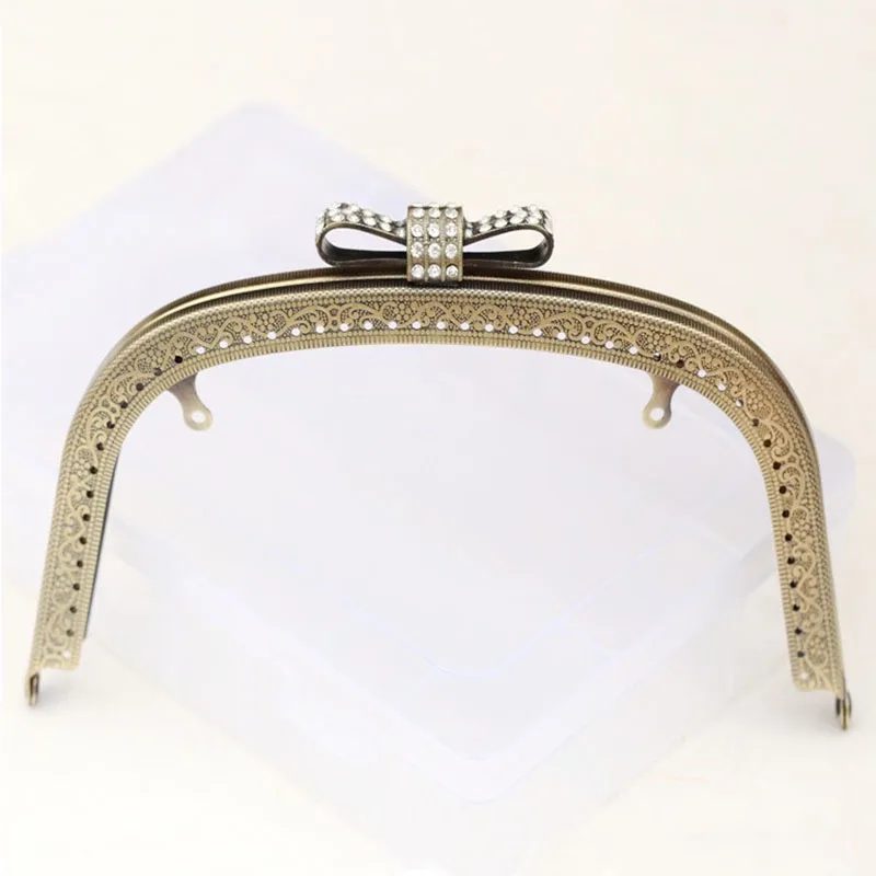 10pcs 18.5cm Kiss Clasp Lock for Women Clutch Handbag Metal Purse Frame Handle DIY Clasp Hardware Embossed Bag Accessories