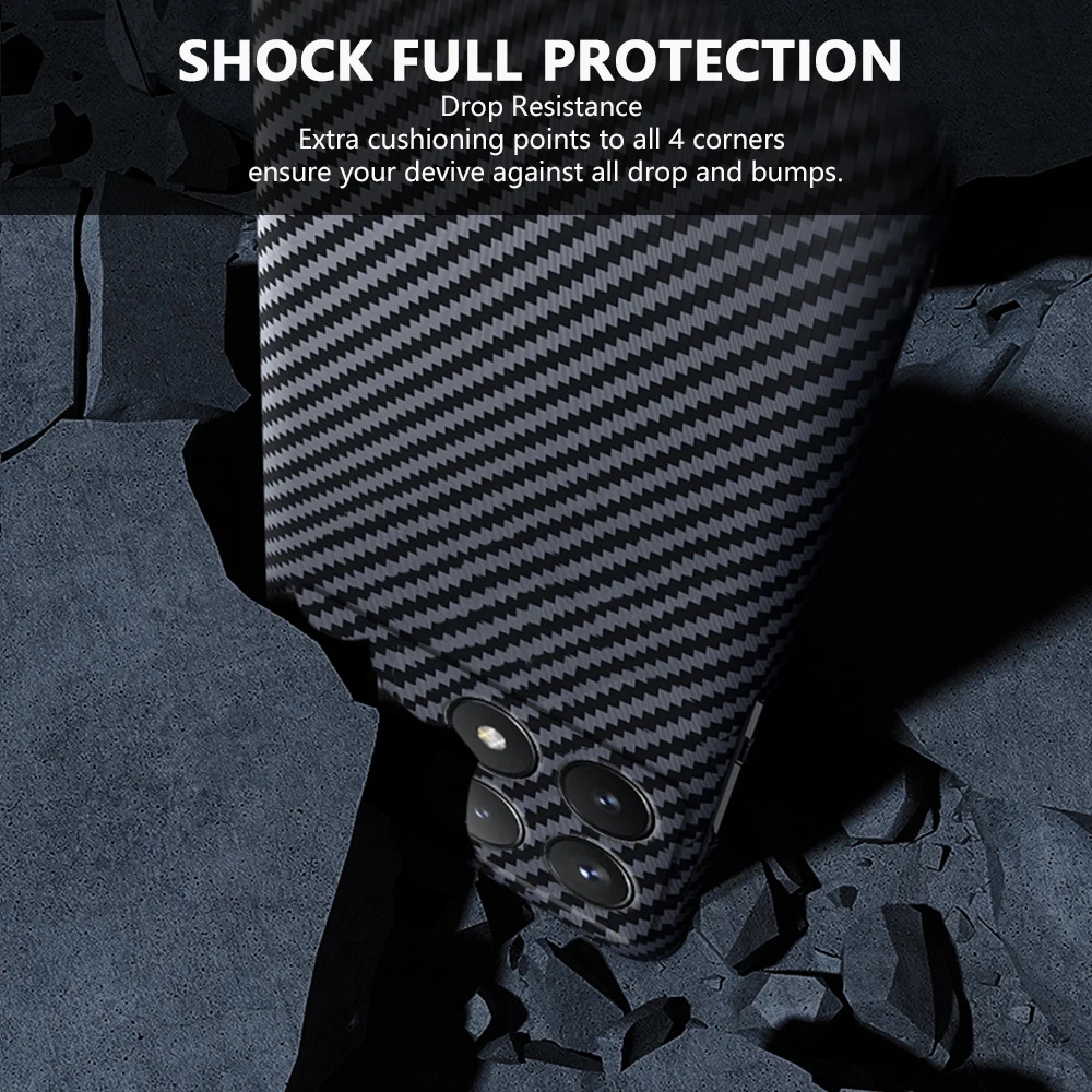 Твердый чехол из углеродного волокна для Xiaomi Redmi K70 Pro K70E тонкий и легкий