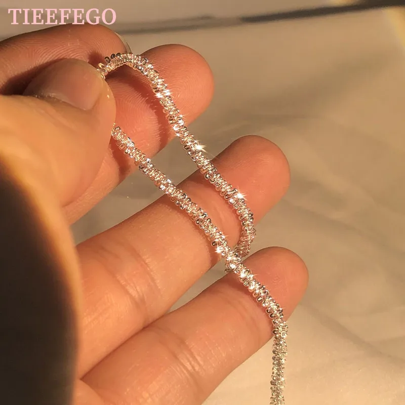 

TIEEFEGO Новый Серебряный браслет 1,5 мм сверкающий браслет для ваших женщин водные ювелирные изделия подарок