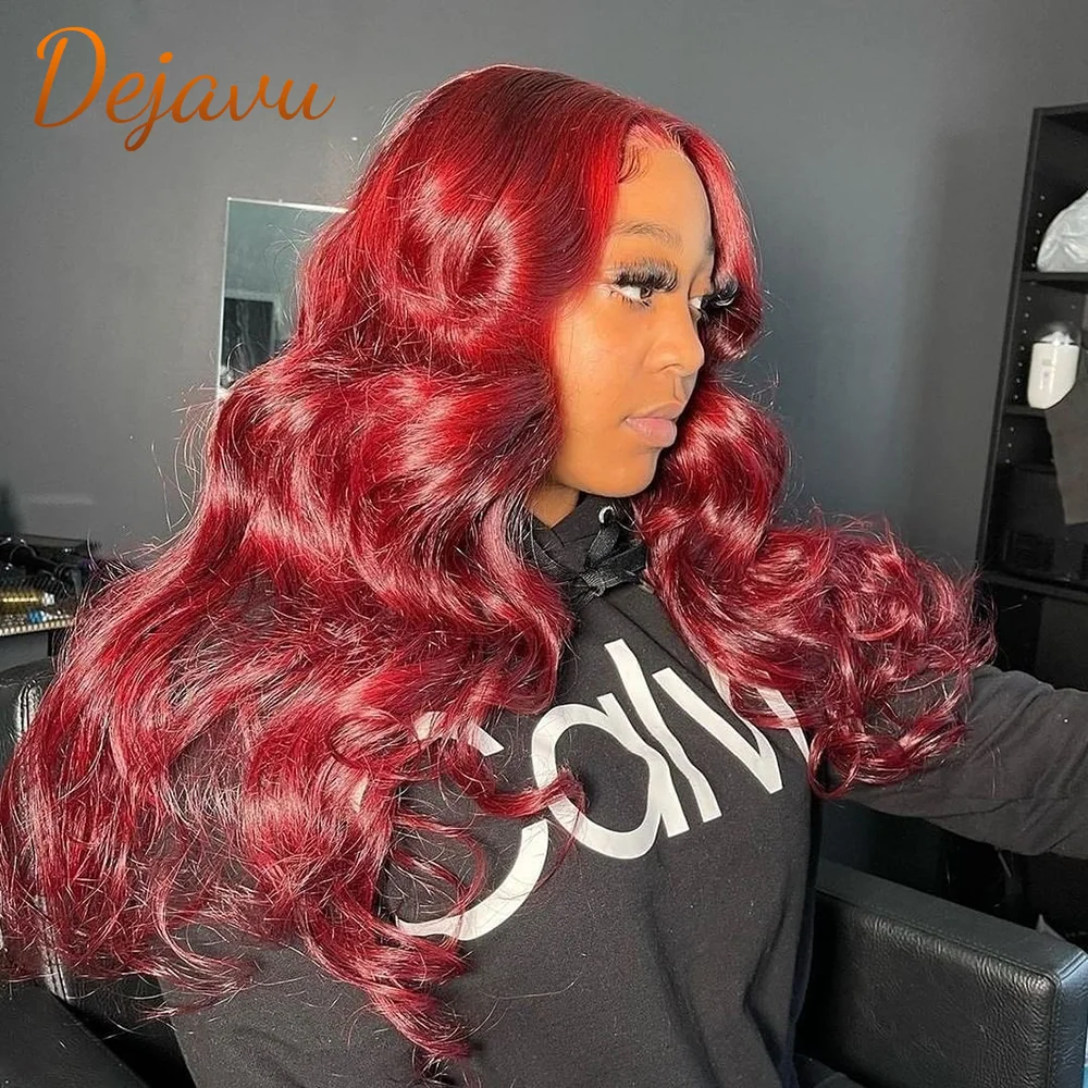 Red Lace Front Human Hair Wigs 13x4/13x6 Frontal Body Wave Wig Burgundy 99J Lace Frontal Human Hair Wig For Women