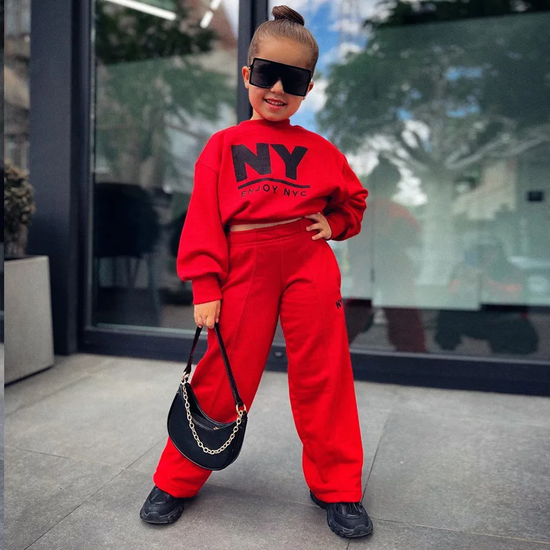 

Kids Girls Clothing 2pcs/set Autumn Long Sleeve Hoodies+Flared Pants Children's Girl Winter Casual Outfits Baby Tracksuits 1-7T