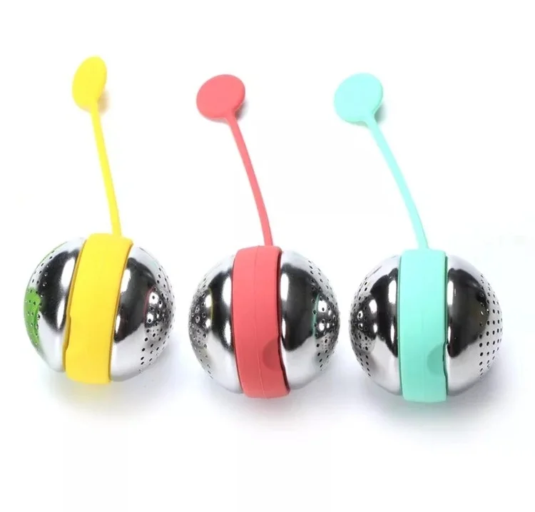 

Amazon Hot Selling New Design Stainless Steel Silicone Loose Leaf Tea Ball Infuser Teaware