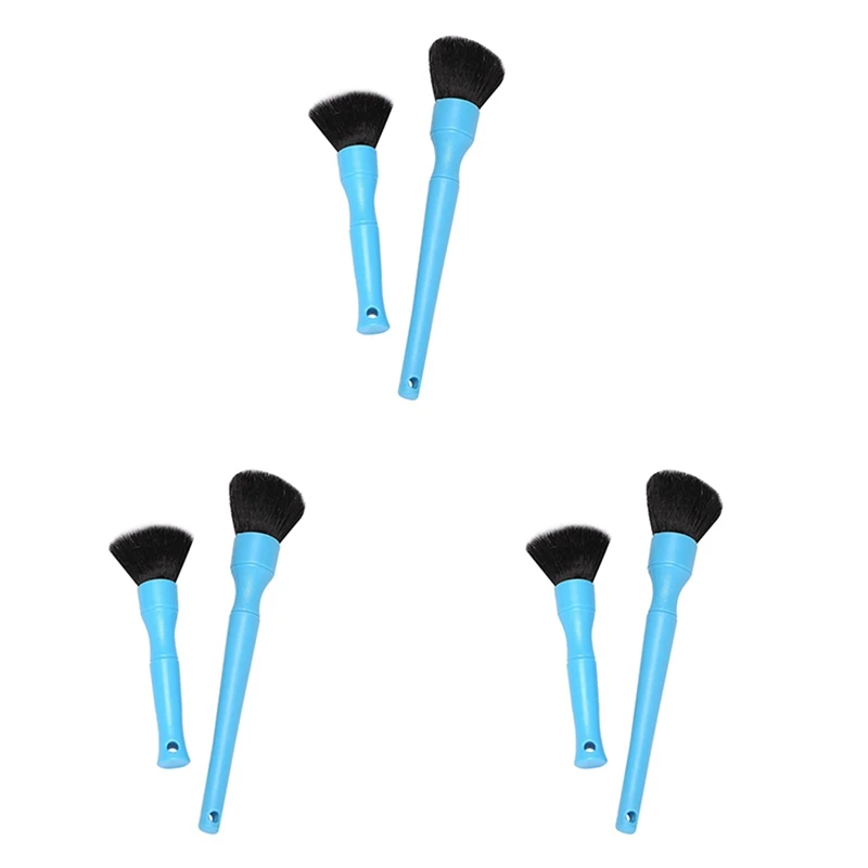 

6X Super Soft Detail Brush, Car Brush, Detail Brush, Cleaning Brush, Eye Shadow Brush, Beauty Brush Set, Blue.