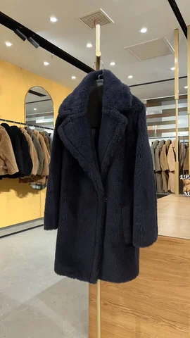 Max короткое Тедди пальто 62% Альпака 26% шерсть 12% шелк пальто зимнее плотное Женское пальто