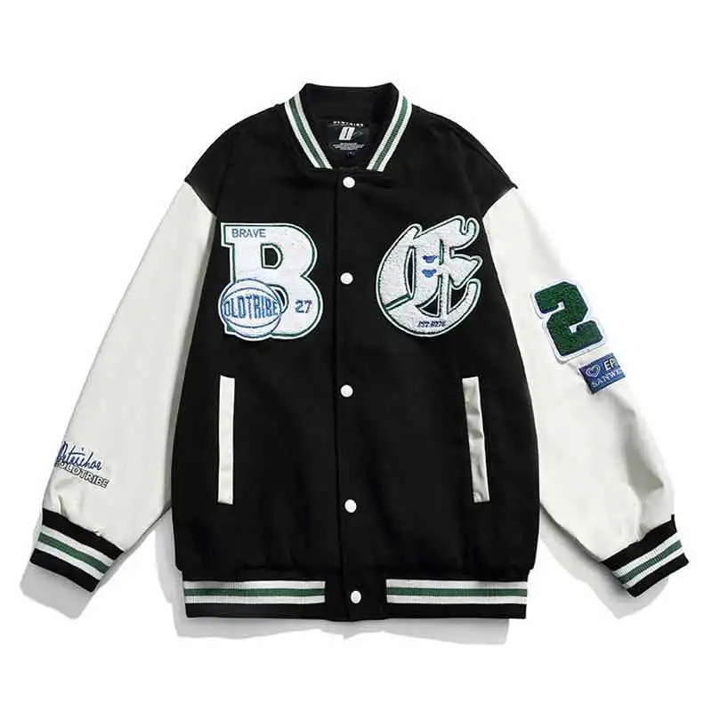 

Куртка мужская с вышивкой и надписью, уличная модная бейсбольная форма в стиле хип-хоп, Повседневная свободная пара, Y2K