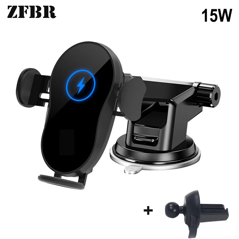 

15W Car Phone Holder induction wireless charger For iPhone 12 11 Xiaomi Samsung S10 S20 QI Wireless Charger Car Air Vent Bracket