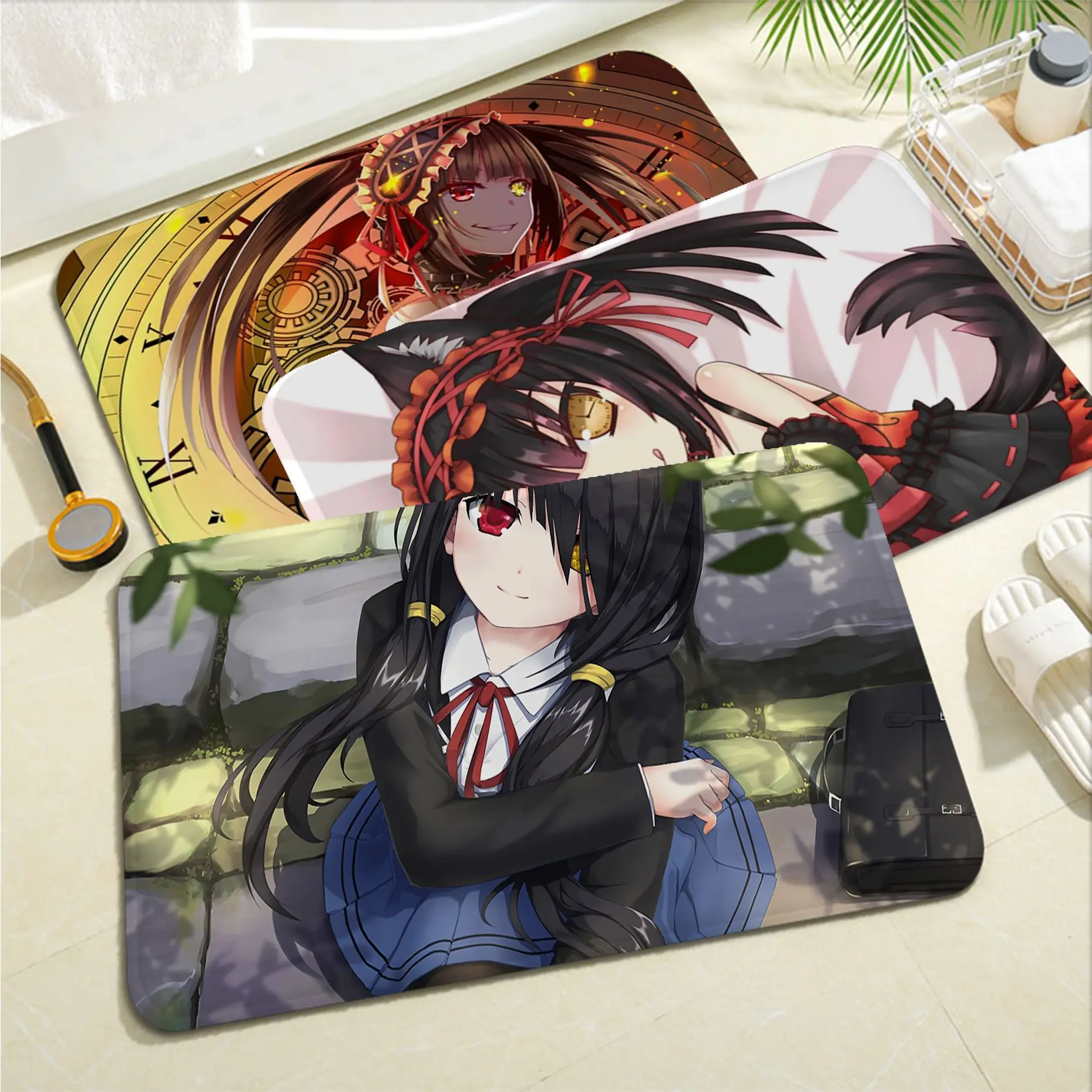 

Tokisaki Kurumi Floor Mat Non-Slip Laundry Room Mat Laundry Decor Balcony Child Living Room Welcome Rug