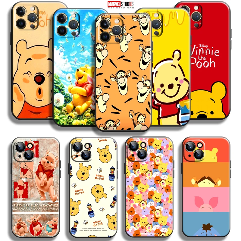 

Cute Winnie The Pooh For Apple iPhone 13 12 11 Pro Mini X XR XS Max SE 5 5s 6 6S 7 8 Plus Phone Case Coque Soft Funda Back
