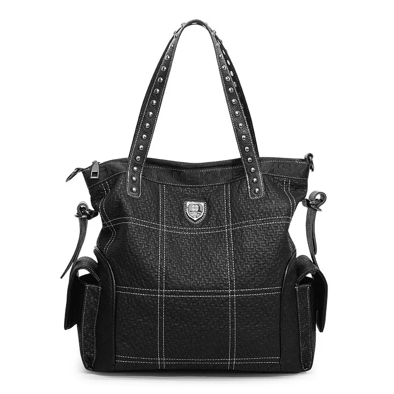 

Вместительная сумка 2023, женские черные кожаные сумки, простая элегантная женская сумка на одно плечо, женская сумка из натуральной кожи