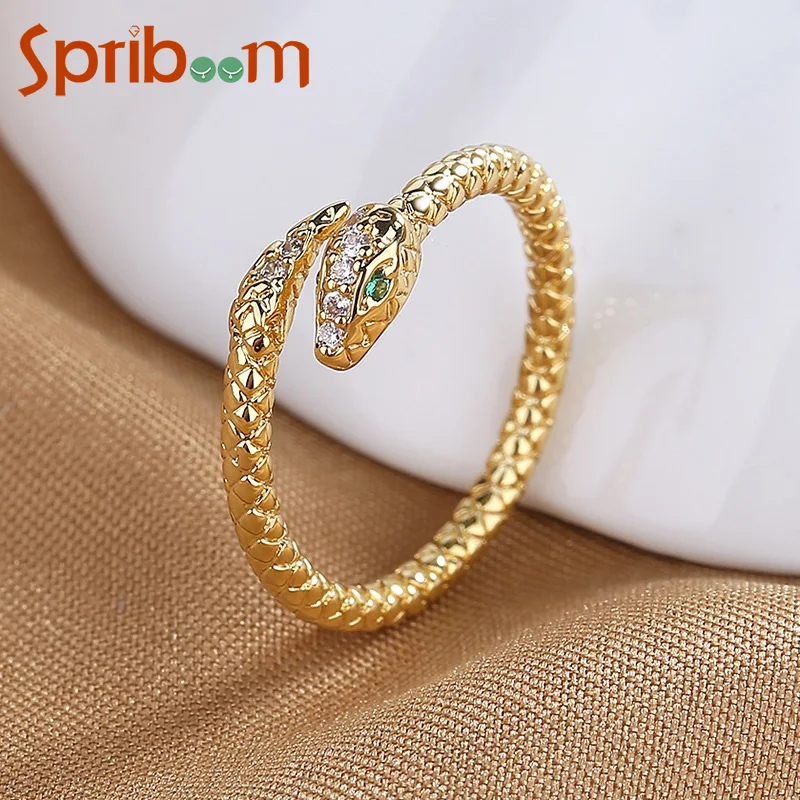 

Gold Color Snake Ring for Women Opening Adjustable Index Finger Rings Punk Gothic Jewelry Party Statement Female Accessory Gifts