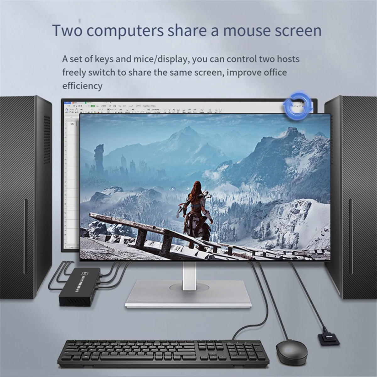 DVI KVM Switch 2-в-1 4K два компьютера USB клавиатура мышь монитор для печати Мультиэкран