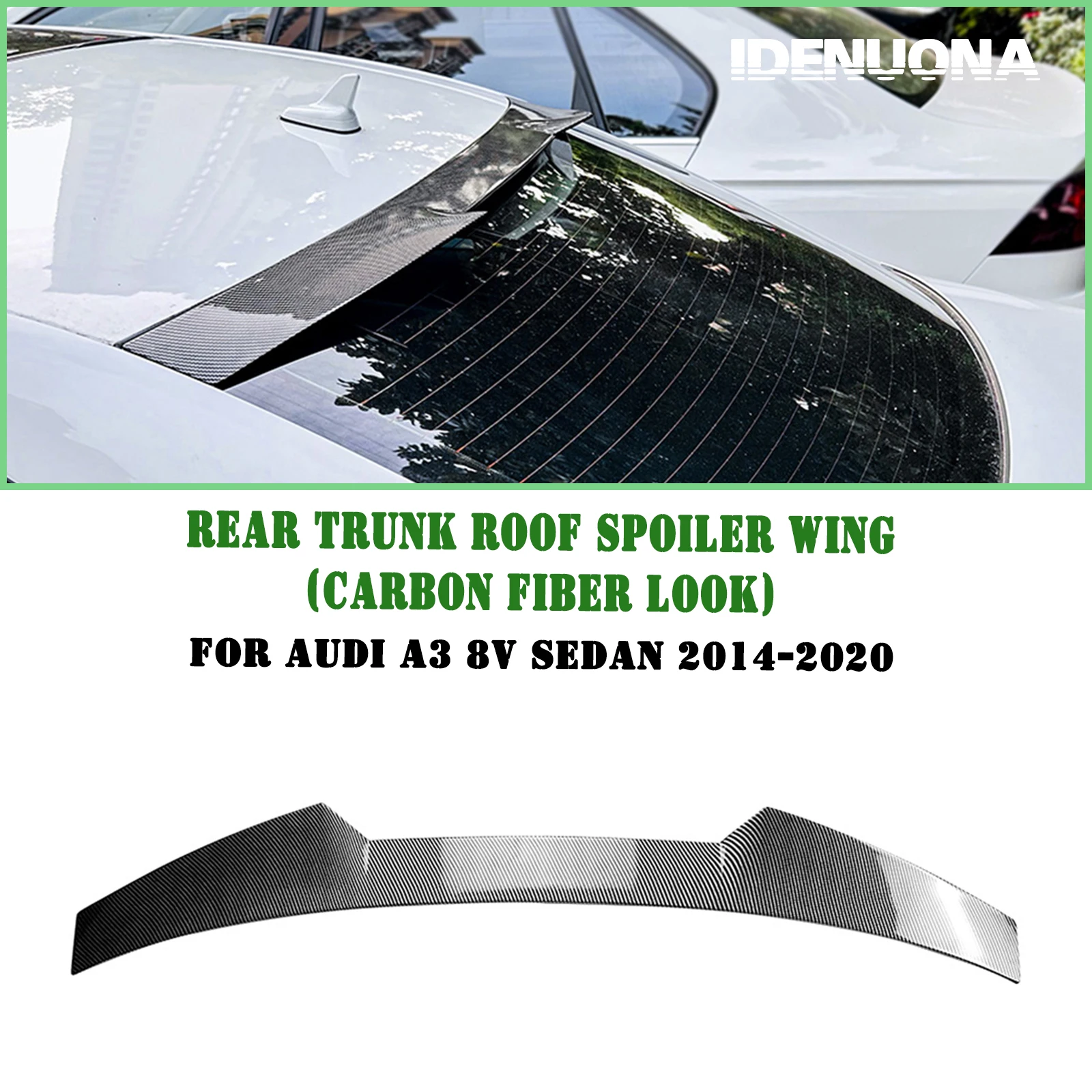 Для Audi A3 S3 8V Sedan 2014-2020 задний багажник спойлер на крышу крыло вид из углеродного