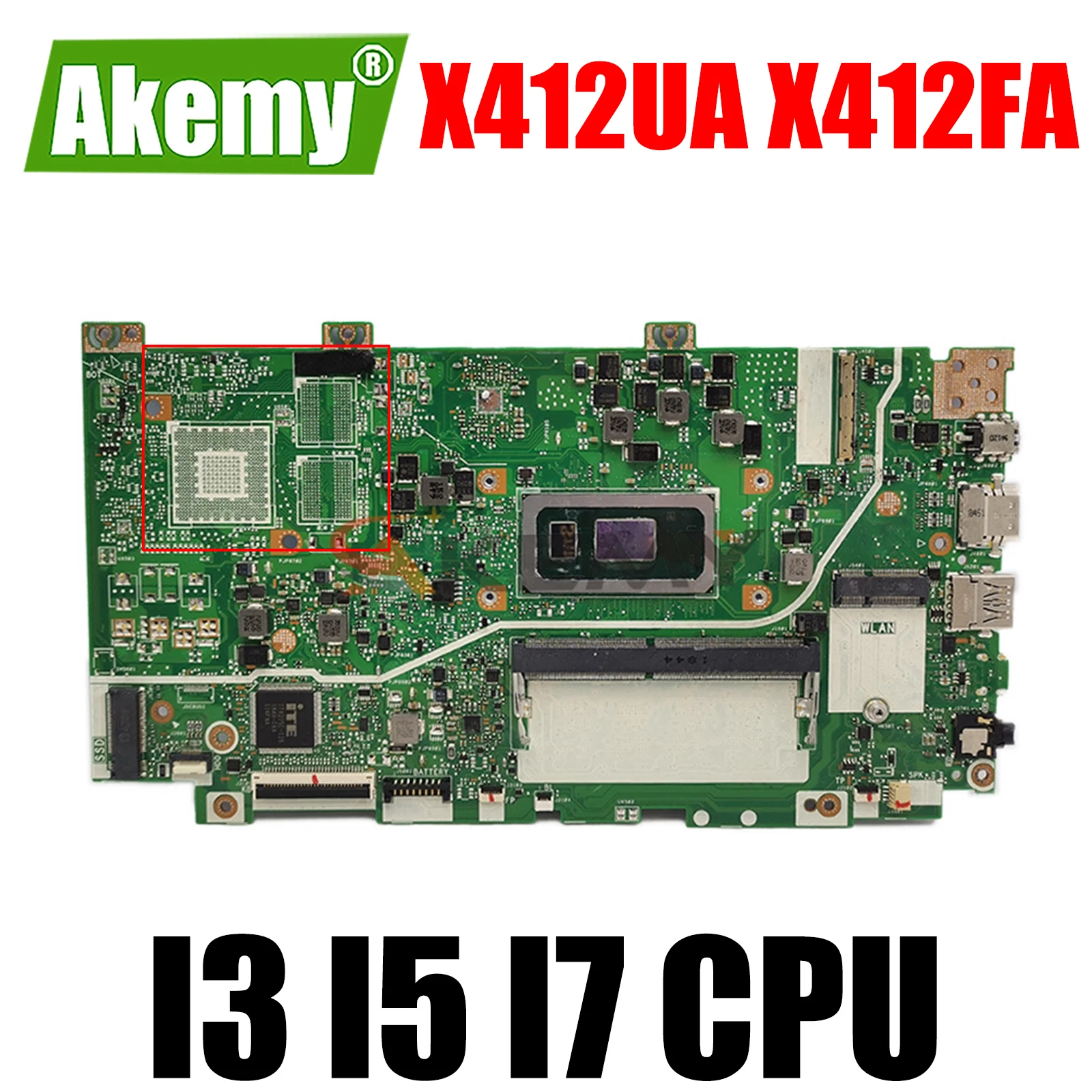

X412UA X412FA Motherboard I3 I5 I7 CPU UMA for ASUS X412UB X412UJ X412UL X412U A412U F412U X412FA Laptop Motherboard Mainboard