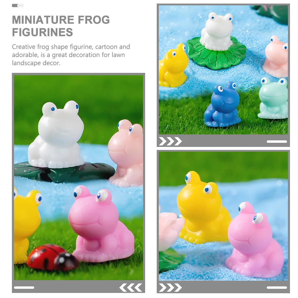4 шт. маленькая скульптура лягушки солнечный декор прекрасная мини-фигурка микро