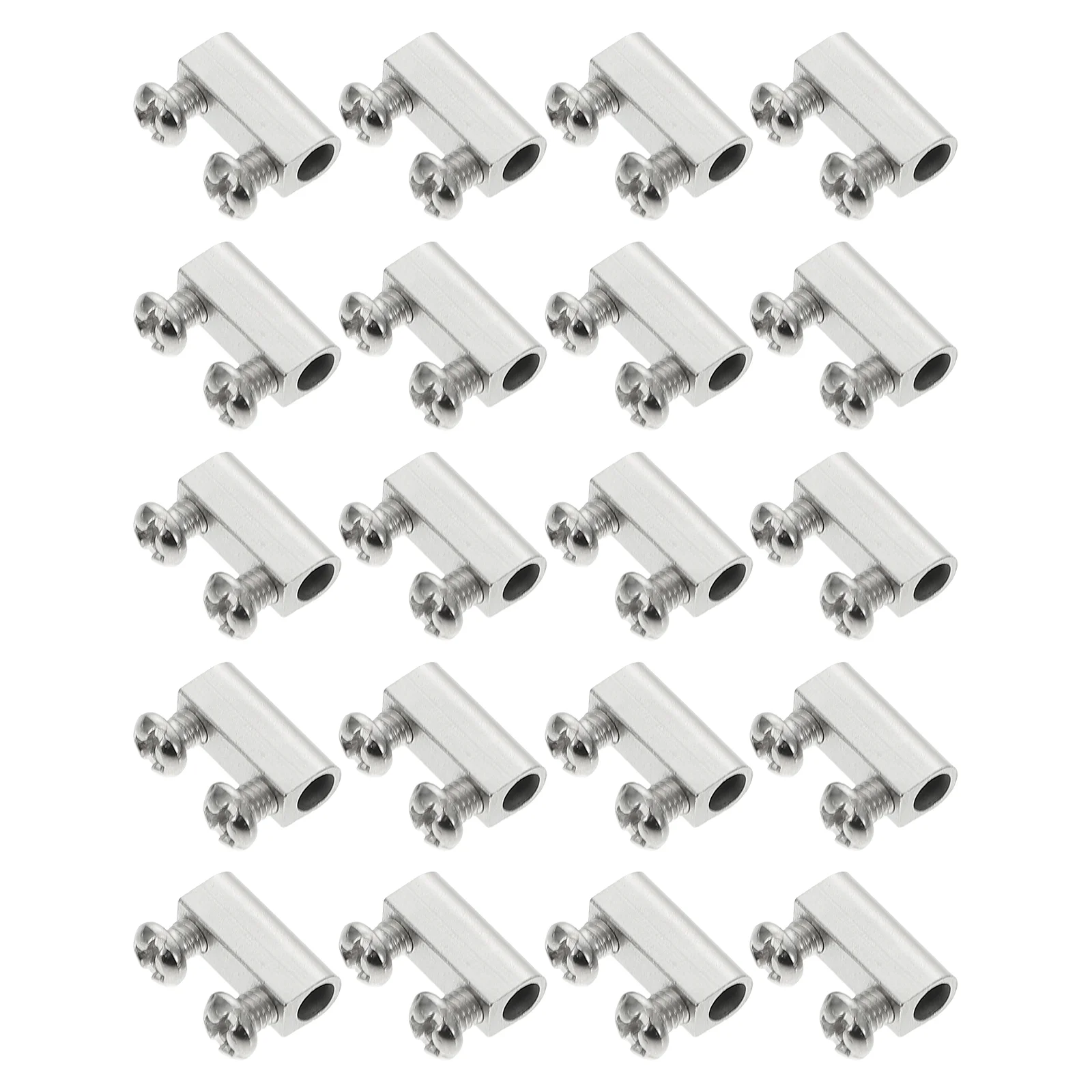 

20 Sets Aluminum Buckle Wire Rope Locker Metal Storage Cabinets Cable Clip Clamp Copper