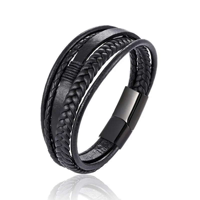 

Mens Bracelet Vintage Cross Classic Fashion Multi Layer Leather Hot Selling Personality Bangles Accessories