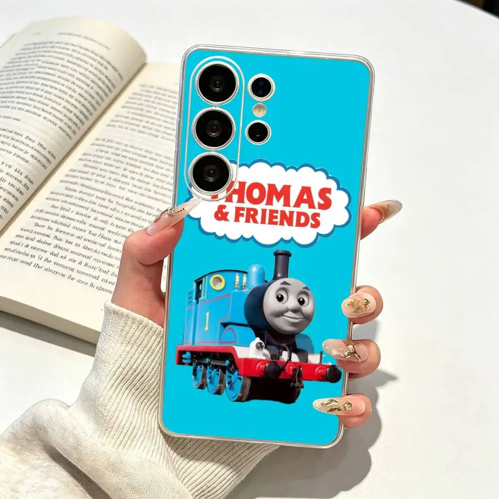 Фото Прозрачный мягкий силиконовый чехол T-Thomas and Friends для Samsung S25, S24, S21, S22, S23, S30, Ultra, S20, Plus №2