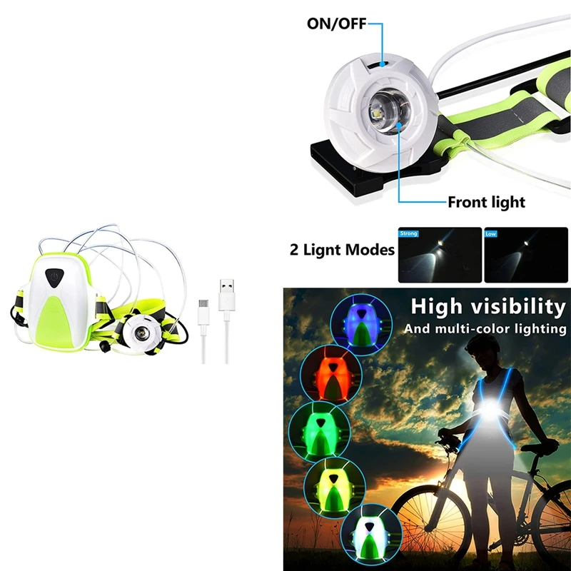 

LED Reflective Running Vest With Front Light,Running Lights For Runners,Safety Vest For Running,Cycling