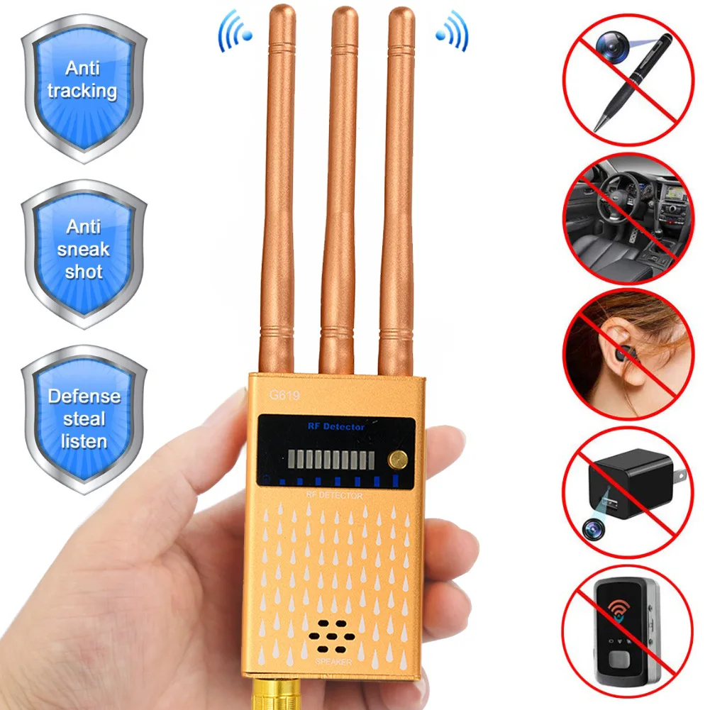 

Anti Detector Bug Mini Audio SPY-Camera GSM Finder GPS Signal Lens RF Locator Tracker Detect Camera Anti-candid eavesdropping