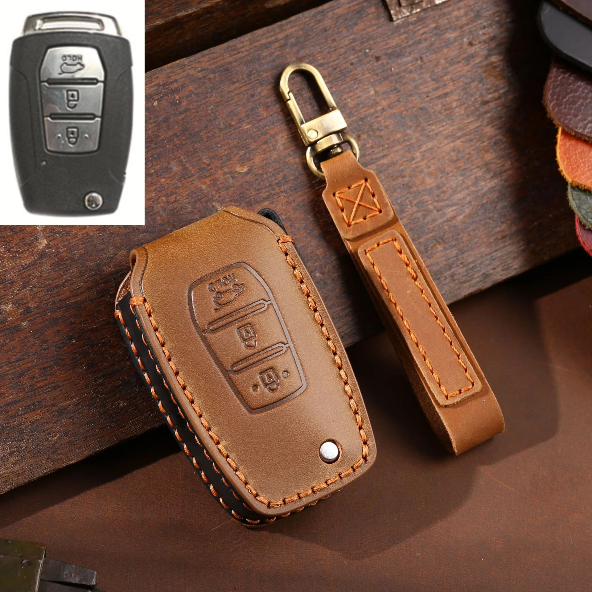 

Кожаный чехол ручной работы для Ssangyong 2015 2016 Tivoli Rexton, Korando C 3