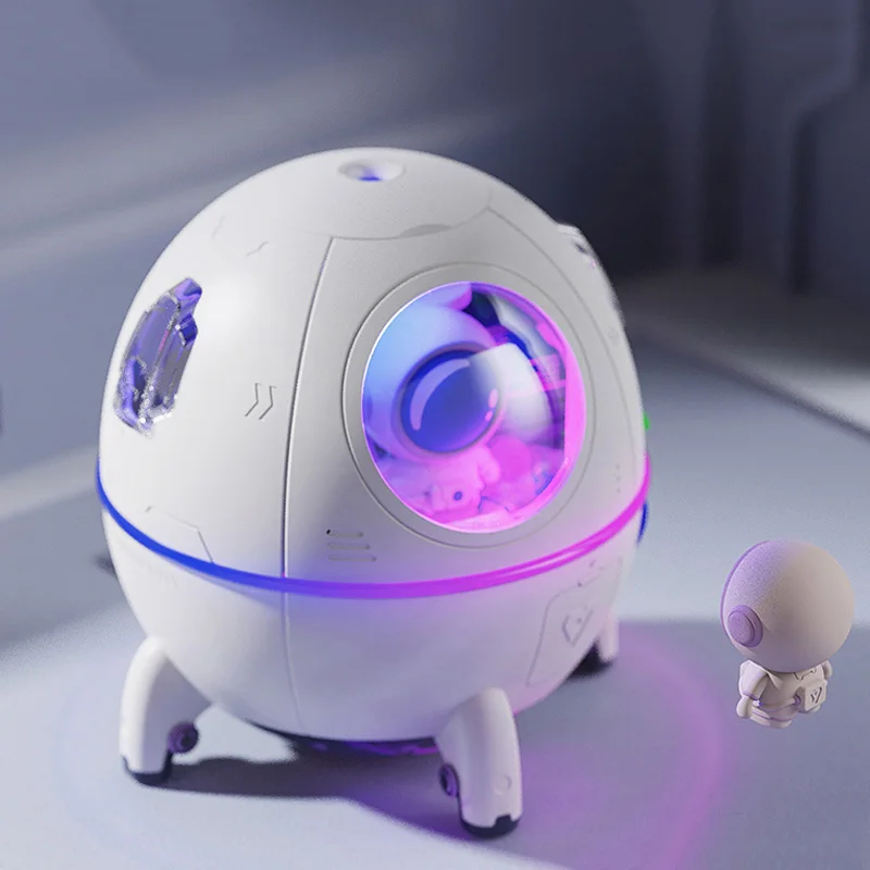 

Mini Astronaut Air Humidifier 220ML Capacity Portable Large Fog Mist Maker Desktop Night Light 4H Timing Auto Off Water Diffuser