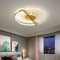 gold black led chandelier lamp for bedroom living room lamp indoor lighting feather star ceiling light acrylic home decor luxury