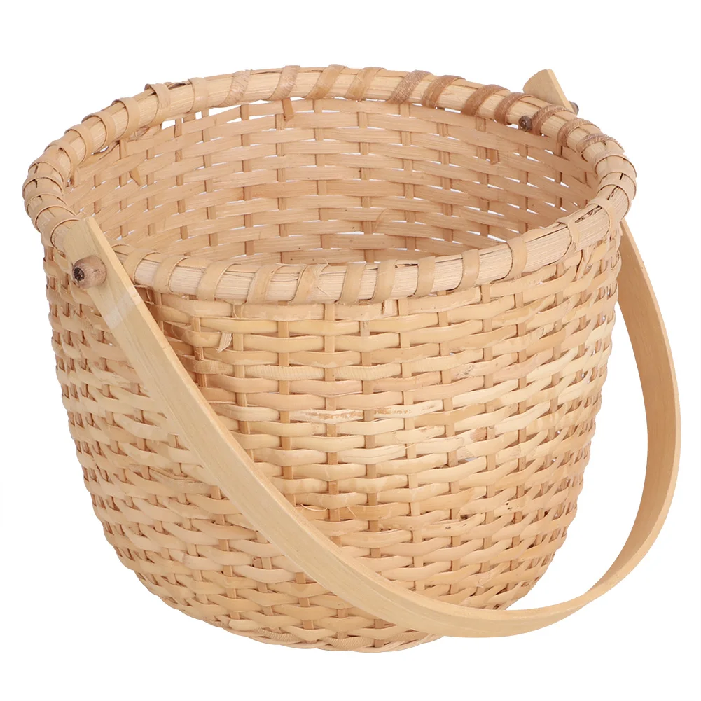 

21x15cm Household Handmade Rattan Hand Basket Fruit Storage Basket Container Houseware basket basket