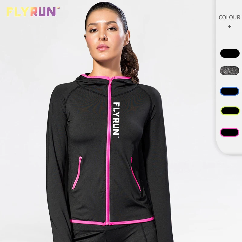 

Quick Dry Yoga Coat Women Spring 2022 Breathable Anti-sweat Color Blocked Zip Fitness Hoodie Training Bodybuilding Gym Jackets