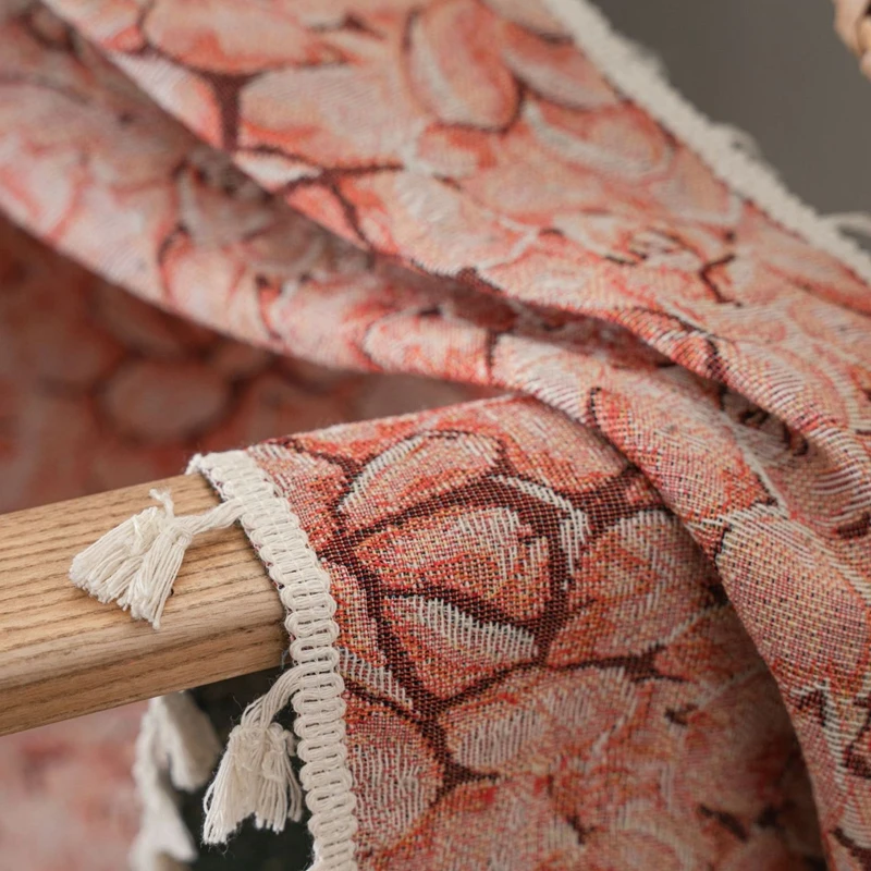 Готовые шторы в американском стиле жаккардовые занавески с розовыми