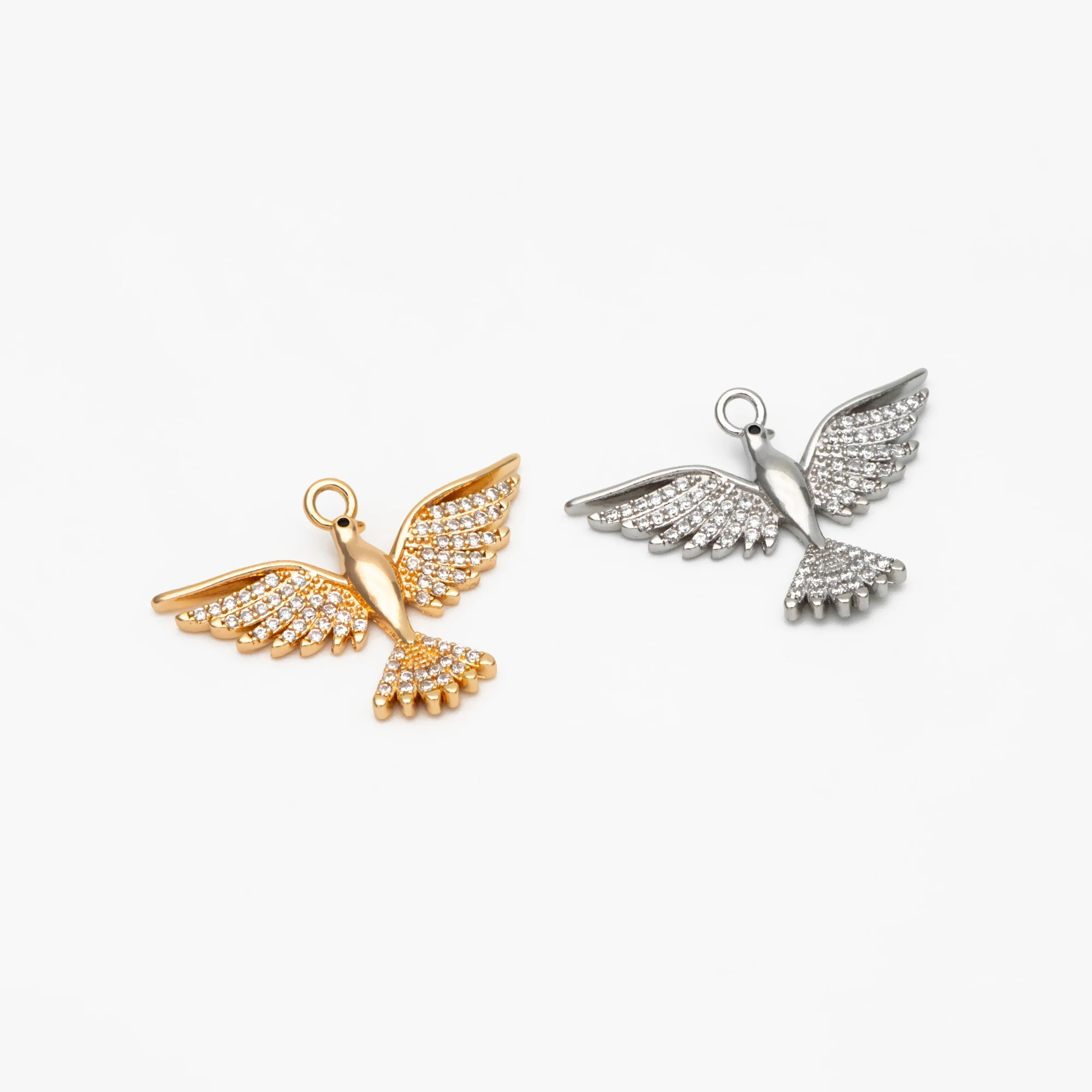 4 шт. подвеска в виде американского орла с цирконием золотого/серебряного тона из