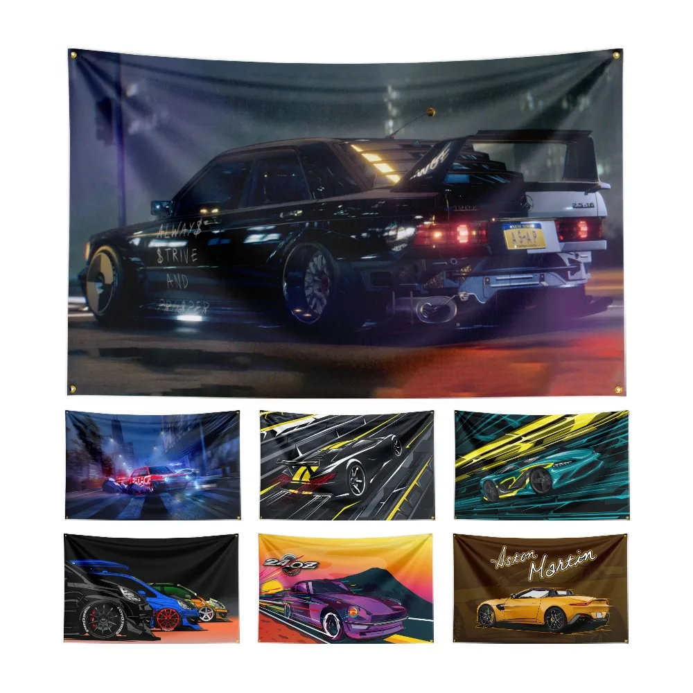 

3X5Ft Performance American Muscle Car Flag Polyester Digital Printed Classic Garage Decor Racing Banner For Club Bar