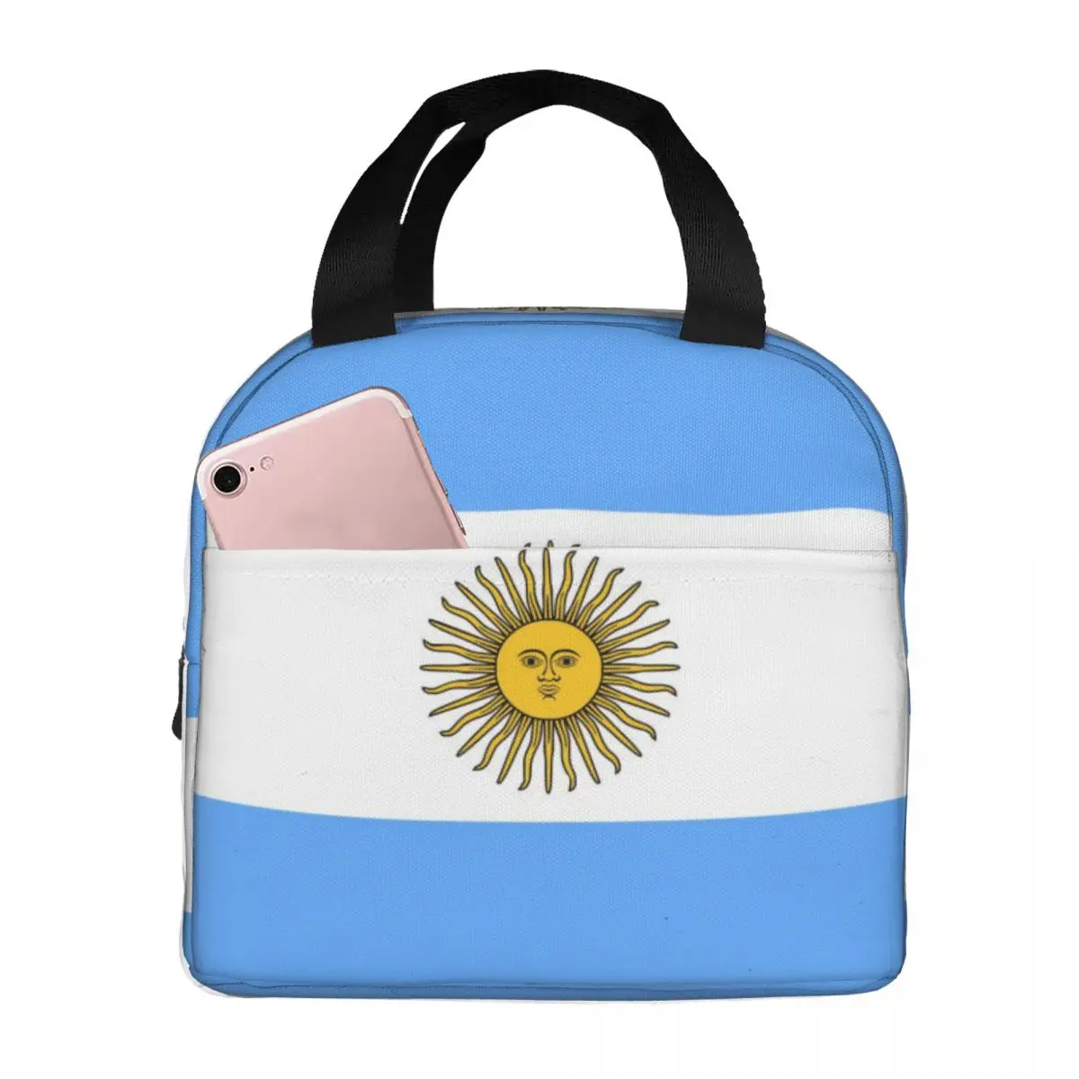 

Lunch Bag Argentina Flag Thermal Insulated Lunch Box Tote Cooler Bag Bento Pouch Lunch Container Food Storage Bag