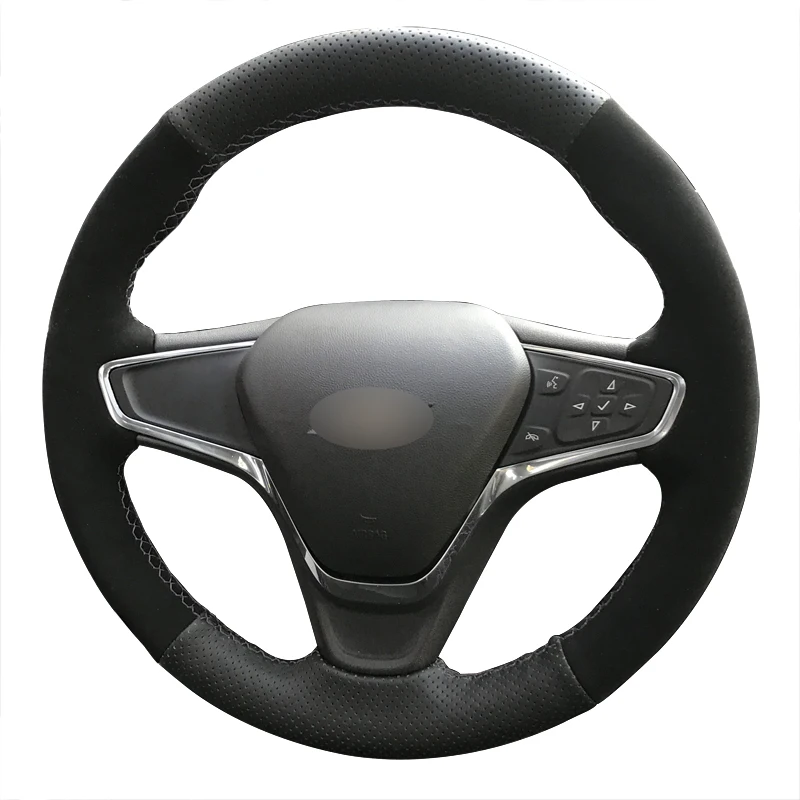 

Car Steering Wheel Cover with Suede and Leather for 2022 2023 Chevrolet Equinox Malibu Interior Accessories Anti-slip