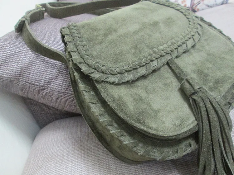 Седельная сумка из натуральной замши для женщин повседневный мессенджер кожи