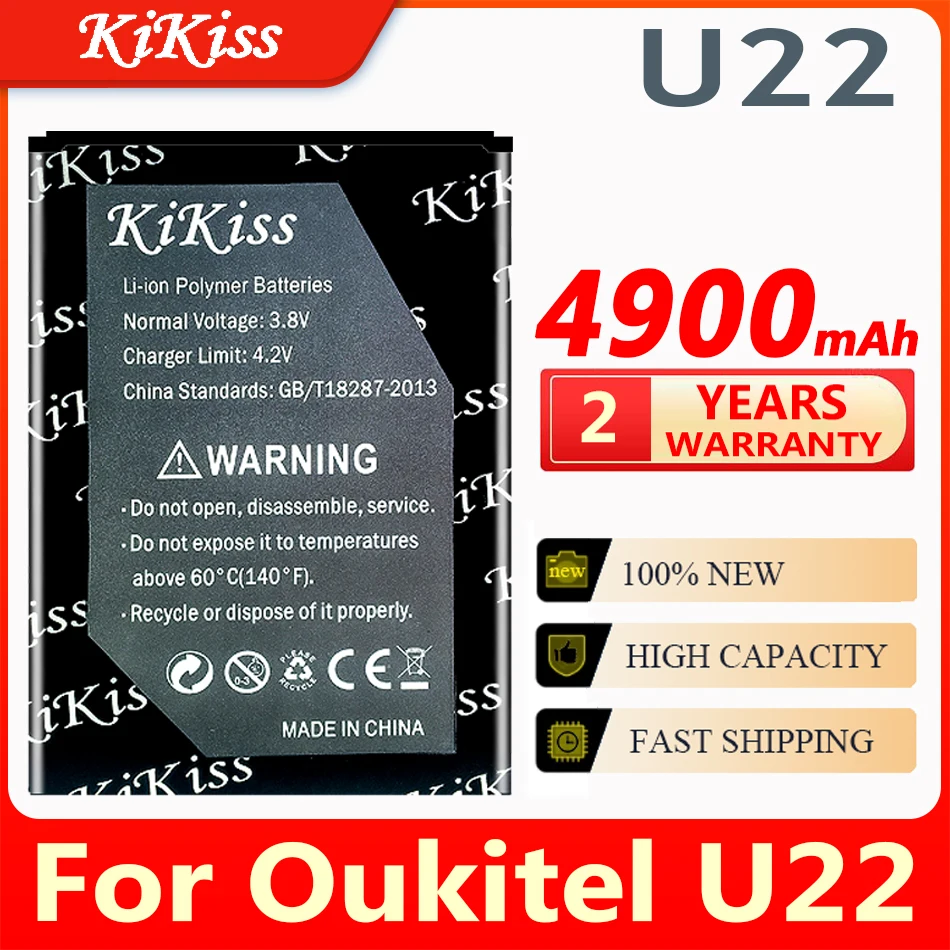 

KiKiss 4900mAh Replacement Battery For Oukitel U22 Backup Battery Replacement For Oukitel U22 Mobile Phone