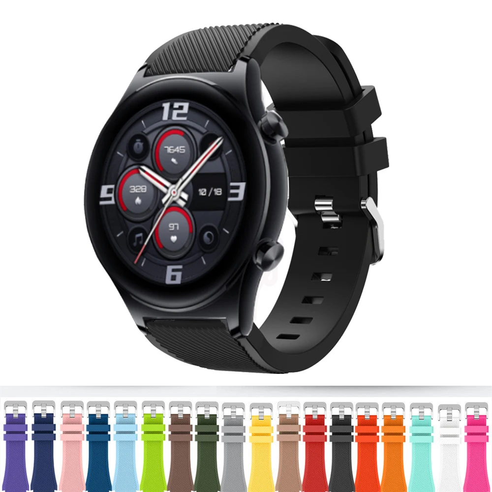 

22mm Watch Bracelet For Honor Watch GS 3/GS Pro Silicone Sport Wrist Watch Band For Honor Magic 1 2 46mm/Samsung Galaxy 3 Strap