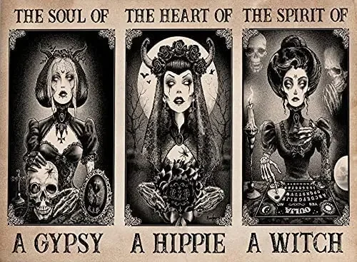 

Металлический Ретро-браслет в виде знака над душой цыганской, винтажный настенный плакат, металлический плакат, цыганская девушка, Хиппи девушка, бохо