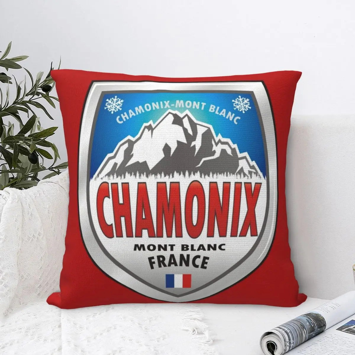 

Chamonix Mont Blanc France Emblem Square Pillowcase Cushion Cover Decorative Pillow Case Polyester Throw Pillow cover For Home