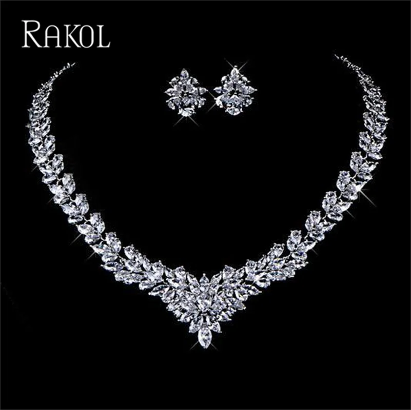 

Ювелирный Комплект из колье и серёг, с цветным Цирконом