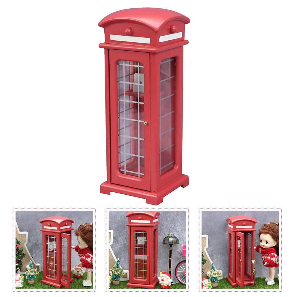 

Mini Phone Booth Model Doll House Phone Booth Mini Telephone Booth Adornment