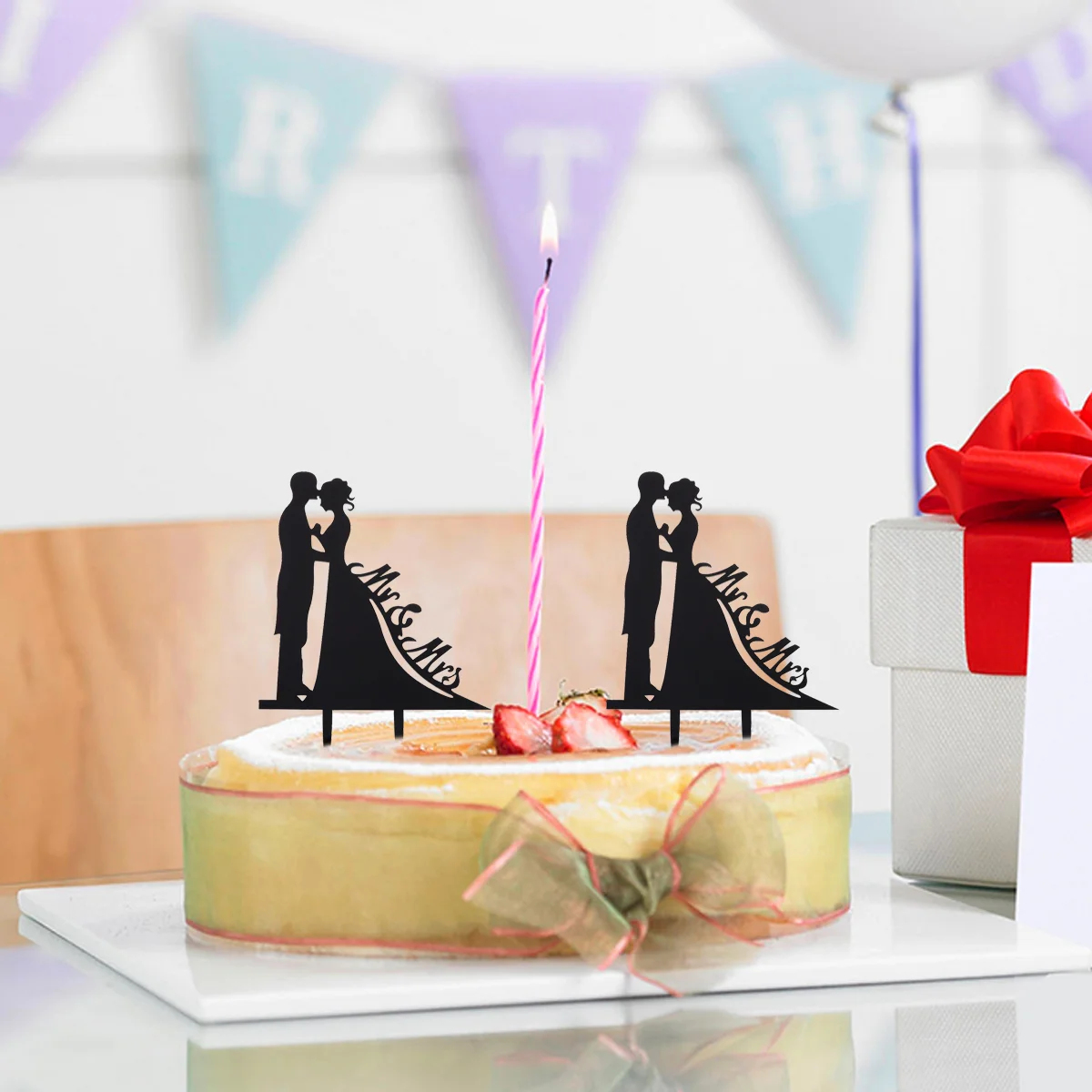 

Wedding Bride Groom Cupcake Silhouette Toppers Acrylic Decoration Anniversary Birthday Picks Party Decor Personalized Diy