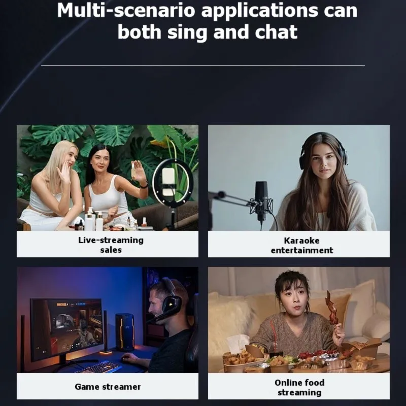 Фото Комплект мини-звуковой карты для прямой трансляции lillili с пультом ДУ, Bluetooth-аккомпанементом и микрофоном - D622 №3