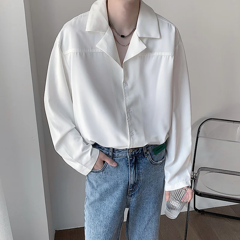 

Зеленая черная белая рубашка Мужская модная деловая Мужская классическая рубашка Корейская Свободная рубашка с длинным рукавом мужская по...